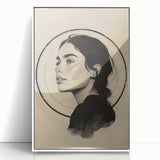 Contemporary Dining Art Pieces – Elegant Black and Beige Portrait