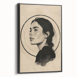 Contemporary Dining Art Pieces – Elegant Black and Beige Portrait
