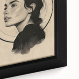 Contemporary Dining Art Pieces – Elegant Black and Beige Portrait