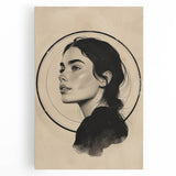 Contemporary Dining Art Pieces – Elegant Black and Beige Portrait