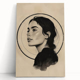 Contemporary Dining Art Pieces – Elegant Black and Beige Portrait