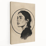 Contemporary Dining Art Pieces – Elegant Black and Beige Portrait