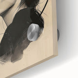 Contemporary Dining Art Pieces – Elegant Black and Beige Portrait