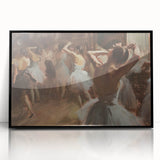 Abstract figurative artwork framed in black acrylic, showcasing vibrant colors and dynamic shapes, perfect for modern home decor and artistic expression.