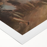 Abstract figurative rolled canvas art showcasing vibrant colors and dynamic shapes, perfect for modern home decor. Packaged securely in a sturdy cardboard tube for delivery.