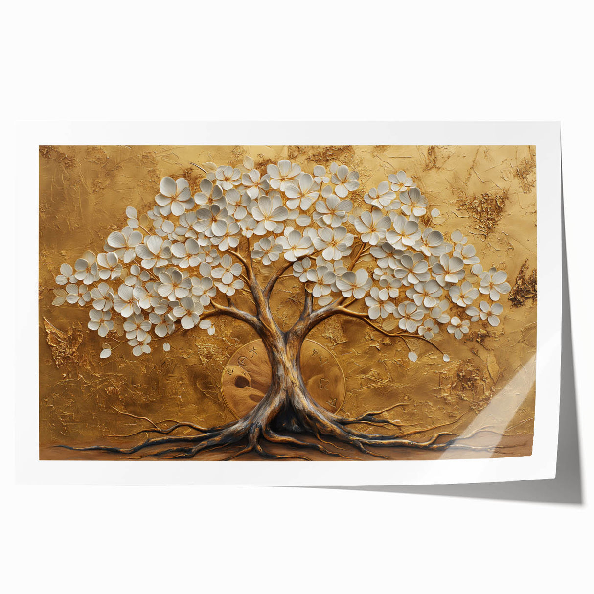 Abstract floral wall art print showcasing vibrant colors and intricate designs, rolled for easy transport, perfect for enhancing modern decor in any room.