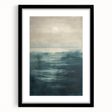 Abstract landscape wall art framed in black with a white mat, showcasing vibrant colors and fluid shapes, adding a modern touch to home decor. Ideal for living rooms or offices.