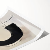 Abstract minimalist wall art print showcasing soft pastel colors and geometric shapes, elegantly rolled for easy display and shipping in a protective tube.