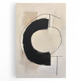 Abstract minimalist wall art on stretched canvas showcasing soft pastel colors and geometric shapes, perfect for modern decor and enhancing interior aesthetics.