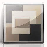 Modern Abstract Wall Art – Neutral Geometric Square Design
