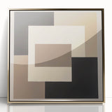 Modern Abstract Wall Art – Neutral Geometric Square Design