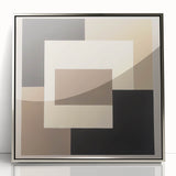 Modern Abstract Wall Art – Neutral Geometric Square Design