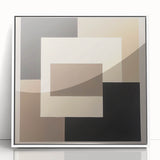 Modern Abstract Wall Art – Neutral Geometric Square Design