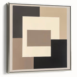 Modern Abstract Wall Art – Neutral Geometric Square Design