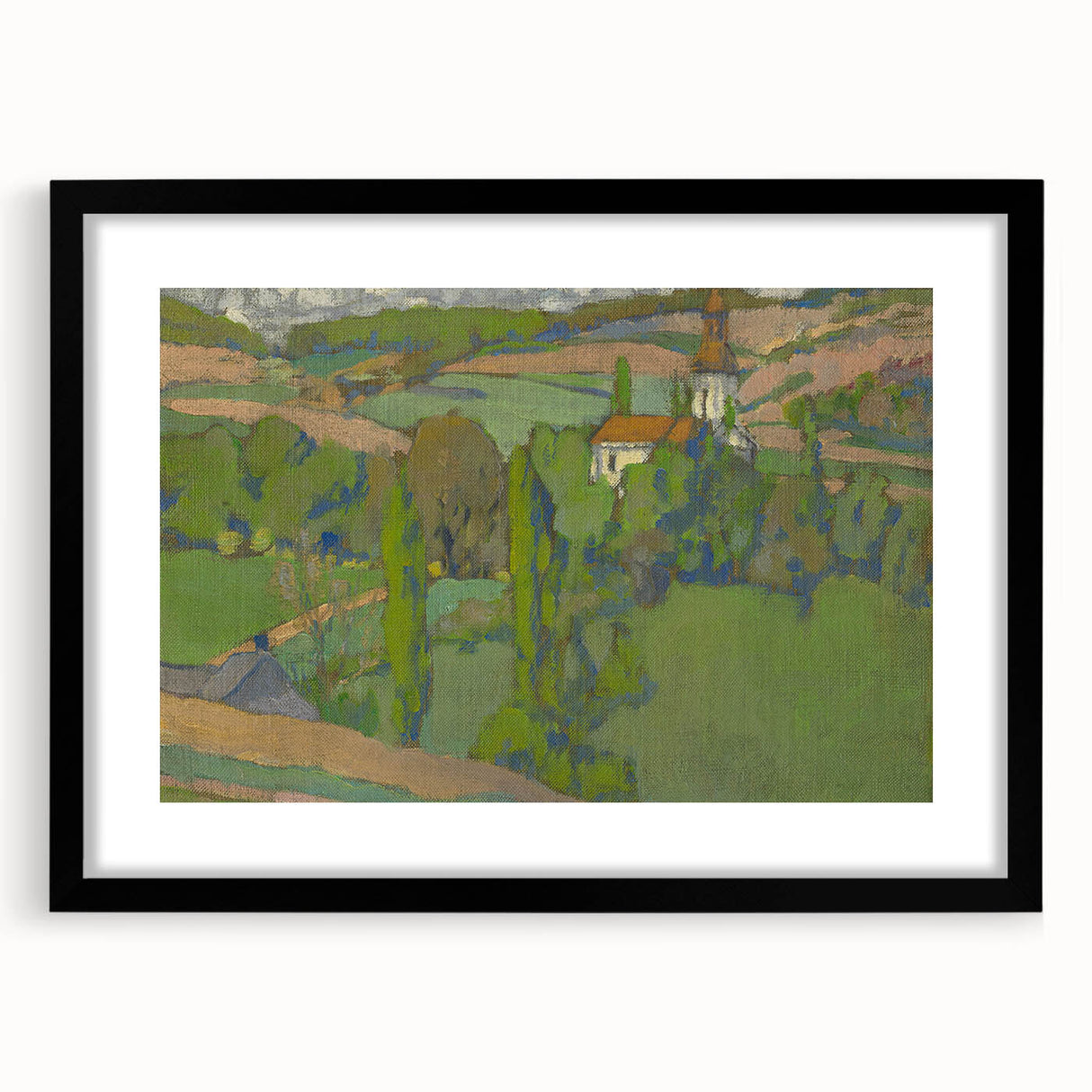Expressionist Countryside Landscape Wall Art - Vibrant Scenic Design