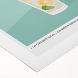 Art deco poster featuring a stylized cocktail glass, in bold black and golden tones on a rolled canvas.