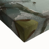 Large art featuring a black and white landscape painting of fruits on stretched canvas, suitable for bedroom decor.