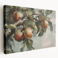 Large wall art on stretched canvas featuring a variety of vibrant, colorful fruits, ideal for kitchen decor.