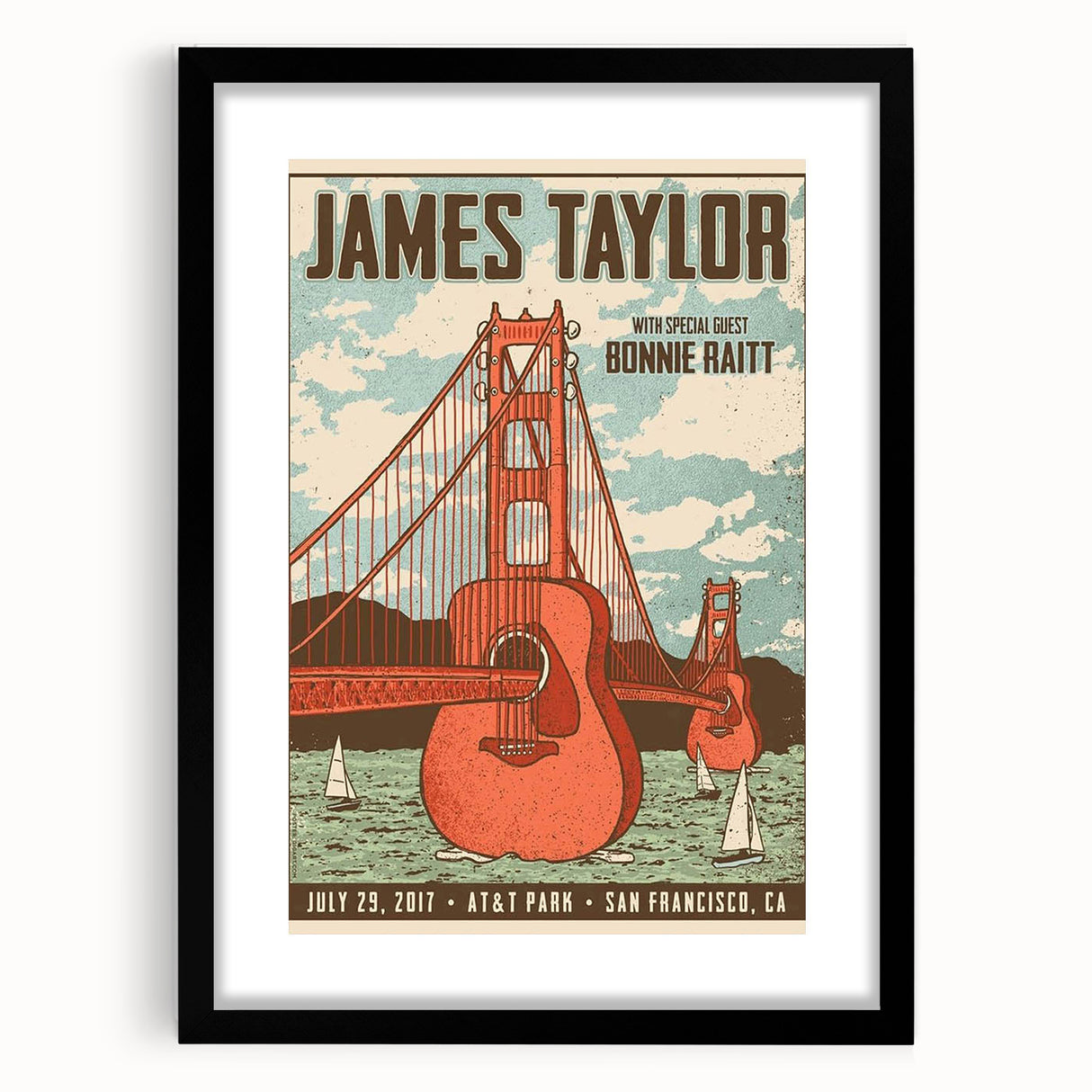 James Taylor Retro Wall Art – Vintage San Francisco Concert Print