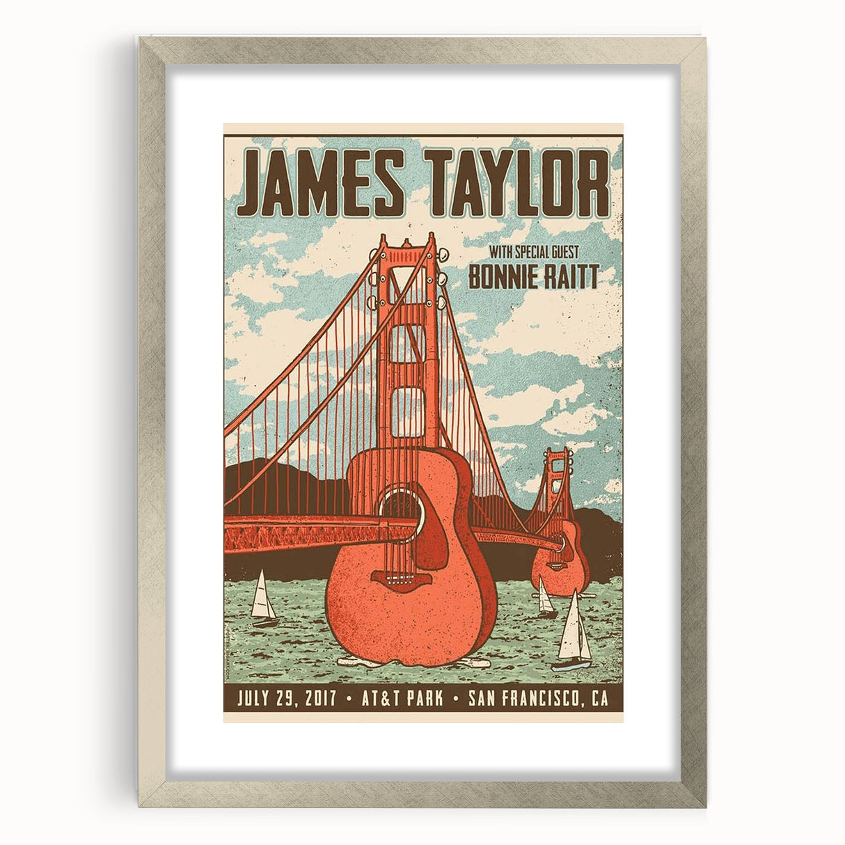 James Taylor Retro Wall Art – Vintage San Francisco Concert Print