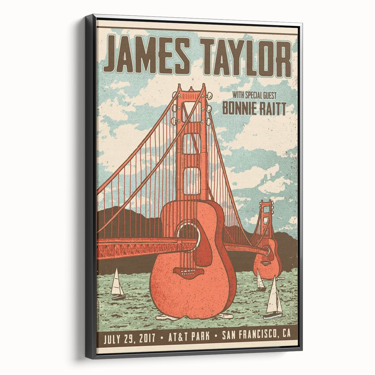 James Taylor Retro Wall Art – Vintage San Francisco Concert Print