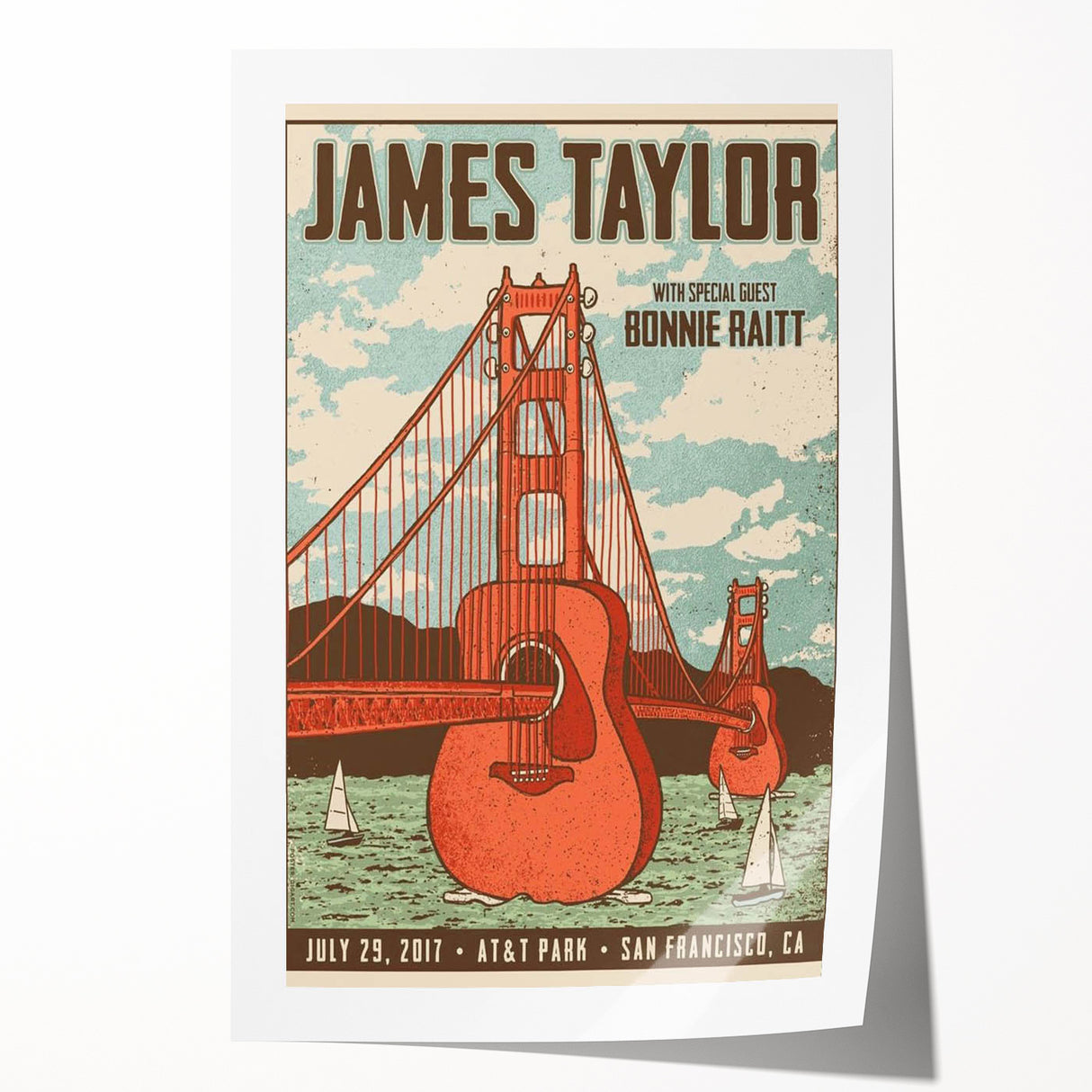 James Taylor Retro Wall Art – Vintage San Francisco Concert Print