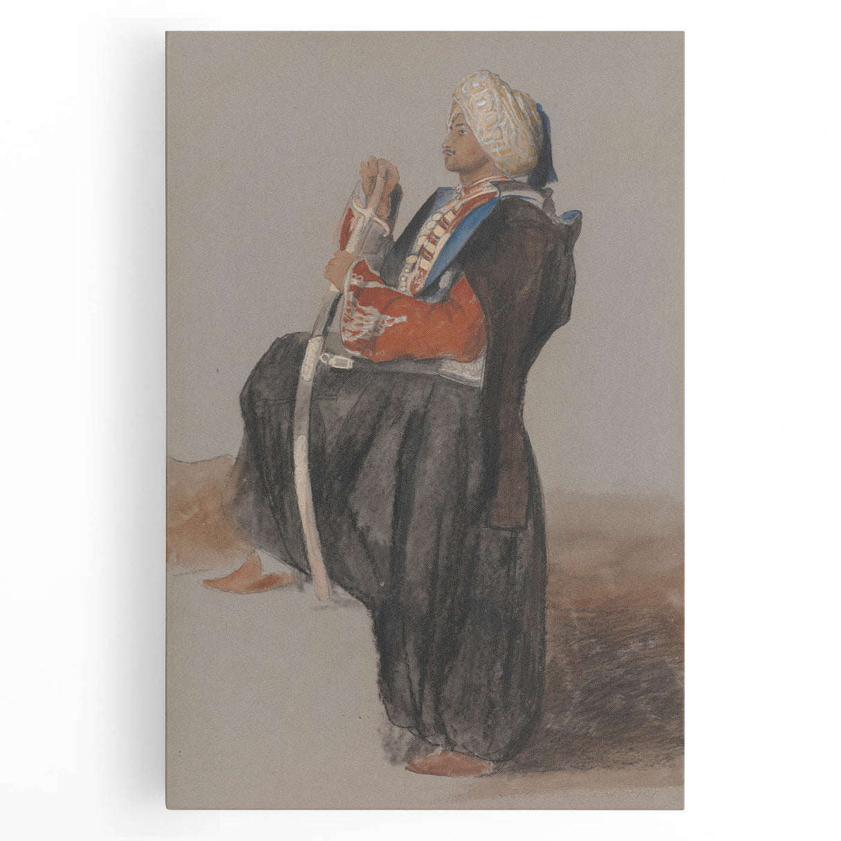 Realism Art Prints - Classical Realism Portrait of Middle Eastern Figure