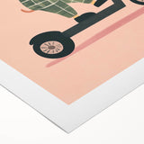 Scooter Riding Lion Nursery Art for Kids - Playroom Wall Art