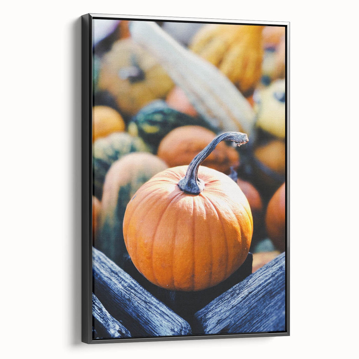 Black and white vintage poster art of a fall landscape on framed canvas, suitable for bedroom decor.