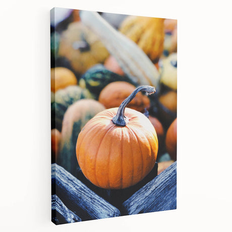 Large canvas depicting a fall-inspired abstract design in earth tones, ideal for kitchen wall art.