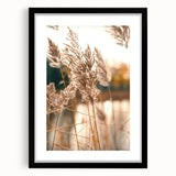 Extra large abstract art print featuring vibrant, colorful textures, ideal for living room decor, in a black frame with mat.