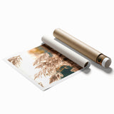 Large rolled canvas print featuring a vibrant floral design in summer hues, ideal for classy bathroom wall art.