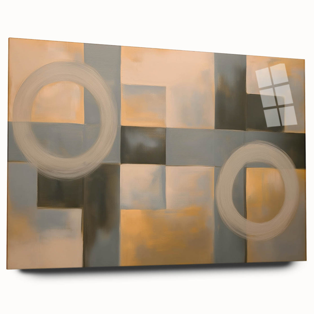 Modern Geometric Living Room Wall Art - Abstract Canvas Print