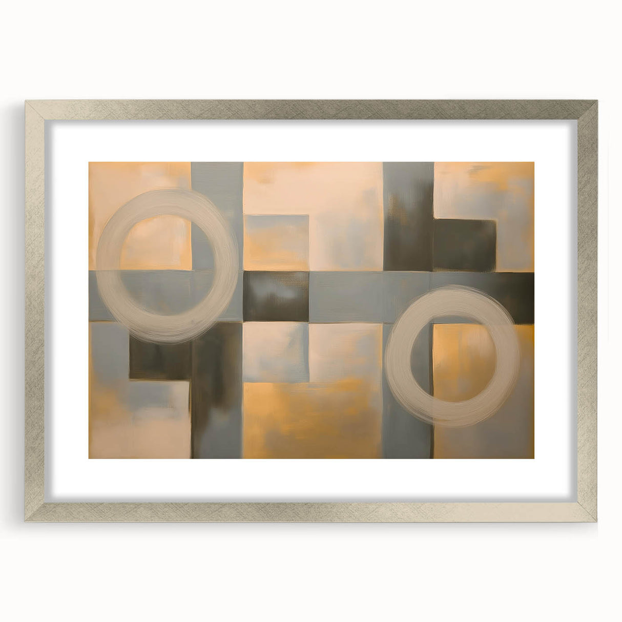 Modern Geometric Living Room Wall Art - Abstract Canvas Print