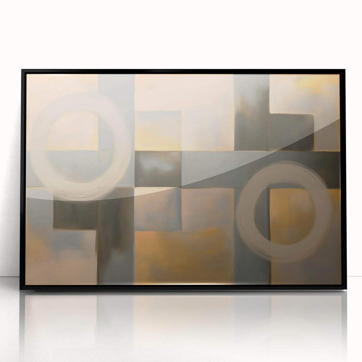 Modern Geometric Living Room Wall Art - Abstract Canvas Print