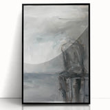 Framed abstract figurative artwork with a black acrylic finish, showcasing vibrant colors and dynamic shapes, ideal for modern home decor. Perfect for adding a contemporary touch to any living space.