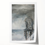 Abstract figurative rolled print showcasing vibrant colors and dynamic shapes, ideal for modern home decor. Perfectly packaged in a protective cardboard tube.