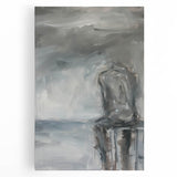 Abstract figurative stretched canvas artwork showcasing vibrant colors and dynamic shapes, ideal for modern home decor, adding a contemporary touch to any space.