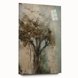 Abstract floral acrylic artwork displayed on clear glass, showcasing vibrant colors and intricate patterns, ideal for modern décor and artistic expression.