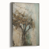 Framed canvas artwork featuring abstract floral designs in vibrant colors, showcased from a silver side view, ideal for modern home decor.