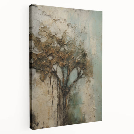 Abstract floral stretched canvas artwork showcasing vibrant colors and intricate patterns, presented in a side view to highlight its depth and texture. Perfect for modern home decor, this piece adds a lively touch to any room.