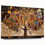 Abstract landscape wall art displayed in a sleek acrylic frame, showcasing vibrant colors and intricate details, ideal for modern home decor. The side view emphasizes its elegant design, making it a striking addition to any art collection.