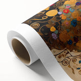 Abstract landscape wall art on rolled canvas, showcasing vibrant hues of blue and orange, ideal for modern home decor. Packaged securely in a cardboard tube for protection during shipping.