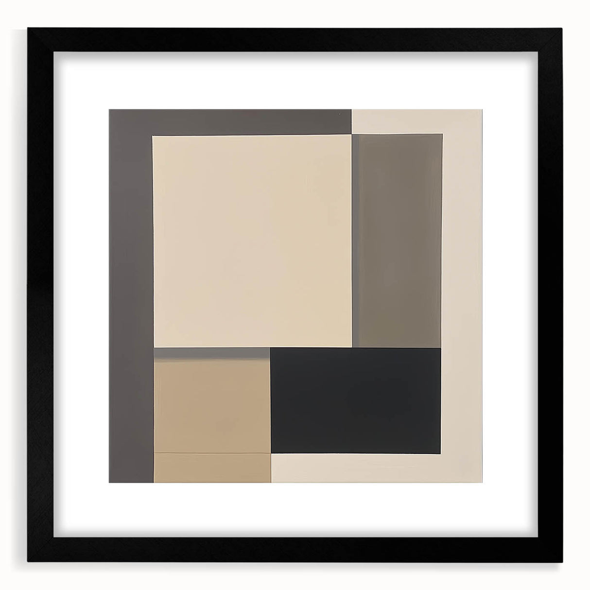 Contemporary Abstract Canvas – Neutral Block Geometry Design
