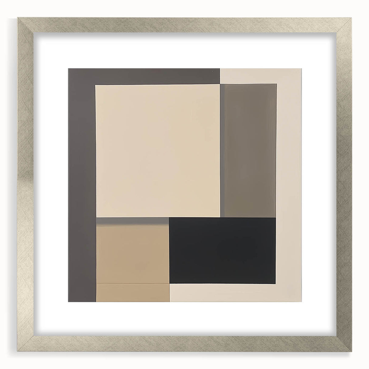Contemporary Abstract Canvas – Neutral Block Geometry Design