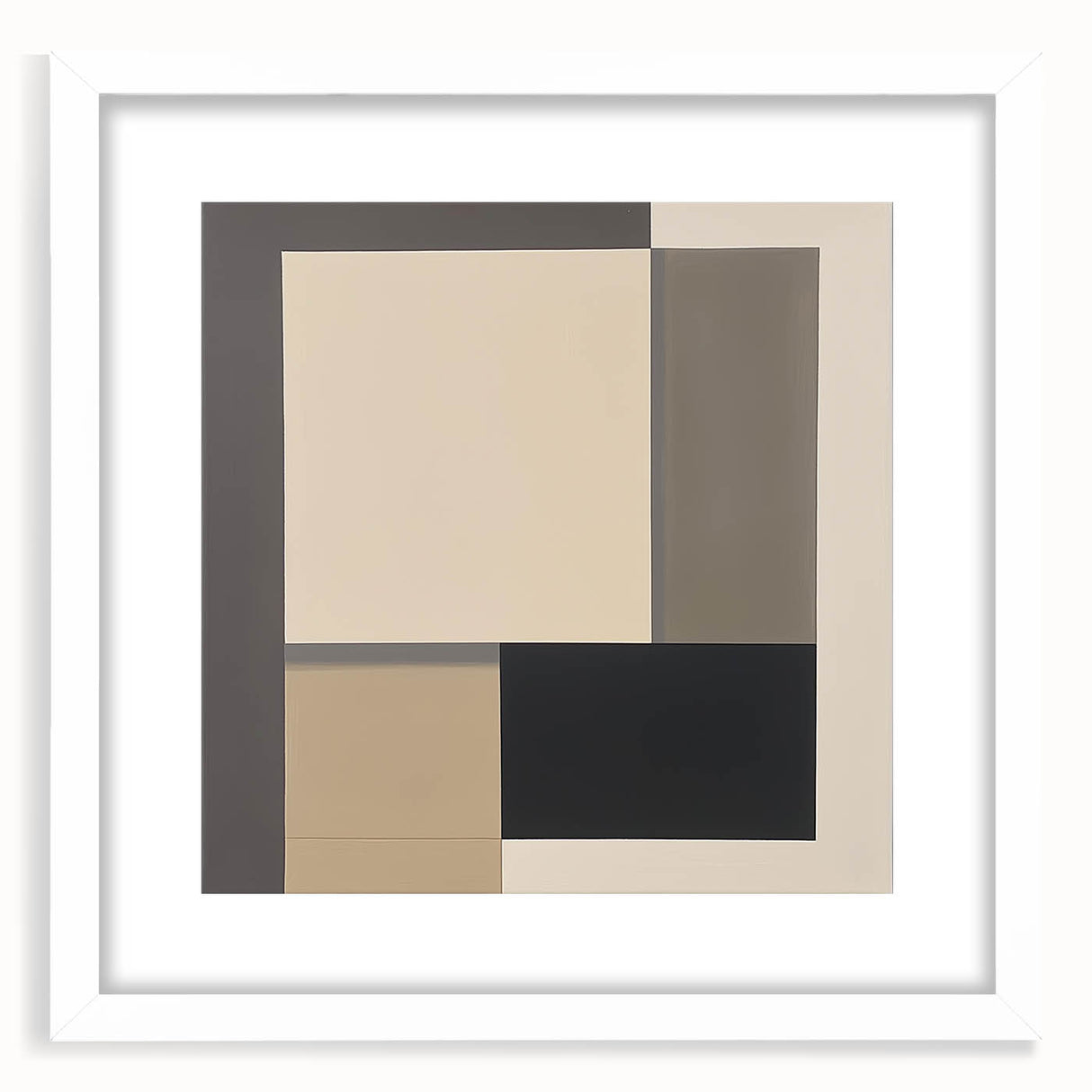 Contemporary Abstract Canvas – Neutral Block Geometry Design