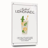 Large abstract wall art on acrylic, featuring vibrant hues of blue and orange, ideal for dining room decor.