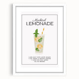 Abstract art print featuring swirling black and white patterns, framed with a white mat, ideal for dining room decor.