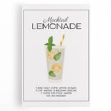 Large black and white stretched canvas depicting assorted kitchen utensils, ideal for kitchen wall art.