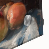 Large abstract wall art featuring a close-up of assorted fruits in vibrant colors on acrylic glass.